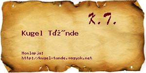 Kugel Tünde névjegykártya
